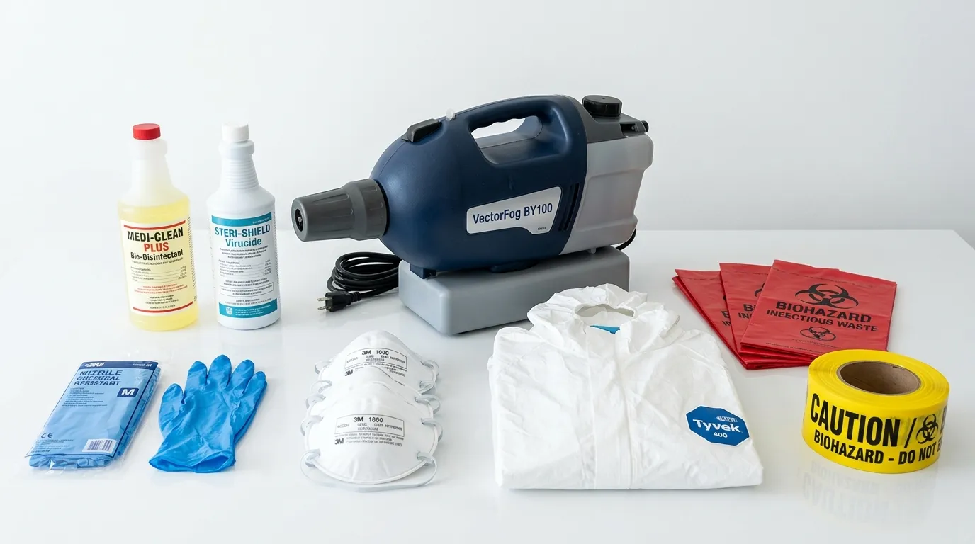 Professional biohazard remediation crew working in Somerville